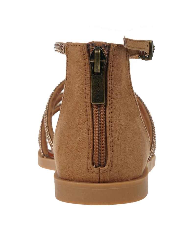 Vince Camuto Big Girl's Fashion Sandal with Micro Stone Strappy Upper Glass stones/Polyester Sandals