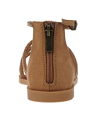 Vince Camuto Big Girl's Fashion Sandal with Micro Stone Strappy Upper Glass stones/Polyester Sandals