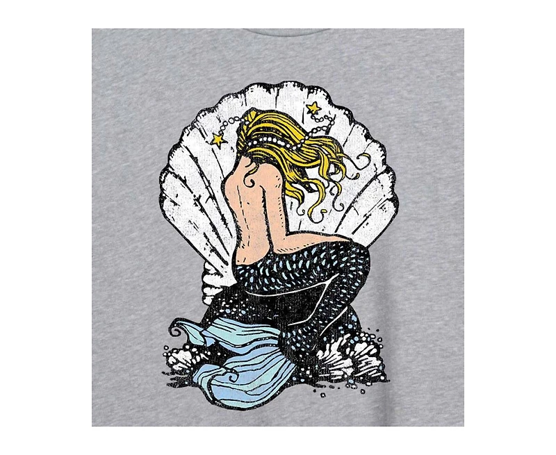 Hybrid Apparel Trendy Juniors Mermaid Graphic Oversized Tee