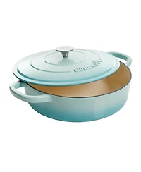 Crock Pot Artisan 5 Quart Cast Iron Braiser Everyday Pan With Borasilicate Lid - Red