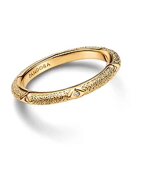 Pandora Texture Clear Cubic Zirconia Stones Ring