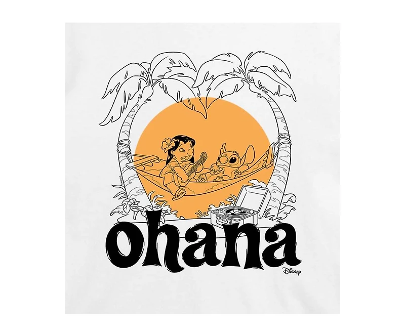 Hybrid Apparel Trendy Juniors Lilo and Stitch Ohana Cropped Tee