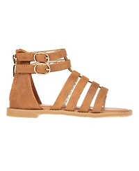 Bebe Big Girl's Fashion Gladiator Sandal with Rhinestone Welt Polyurethane Sandals