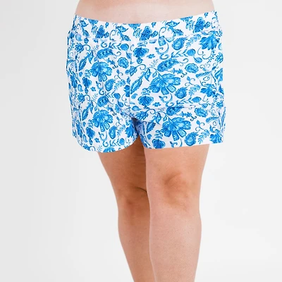 Calypsa Women's Plus Classic Fit Swim Shorts With Panty