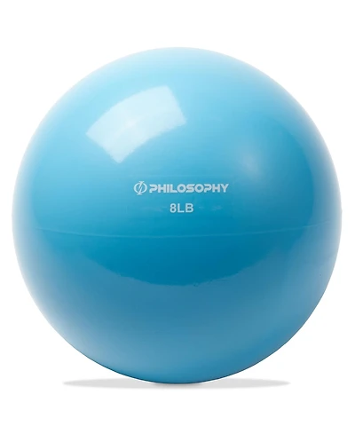 Philosophy Gym Toning Ball, 8 Lb, Blue - Soft Weighted Mini Medicine Ball