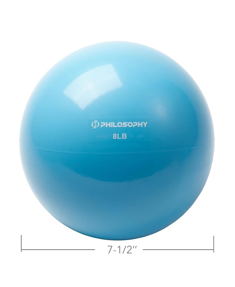 Philosophy Gym Toning Ball, 8 Lb, Blue - Soft Weighted Mini Medicine Ball