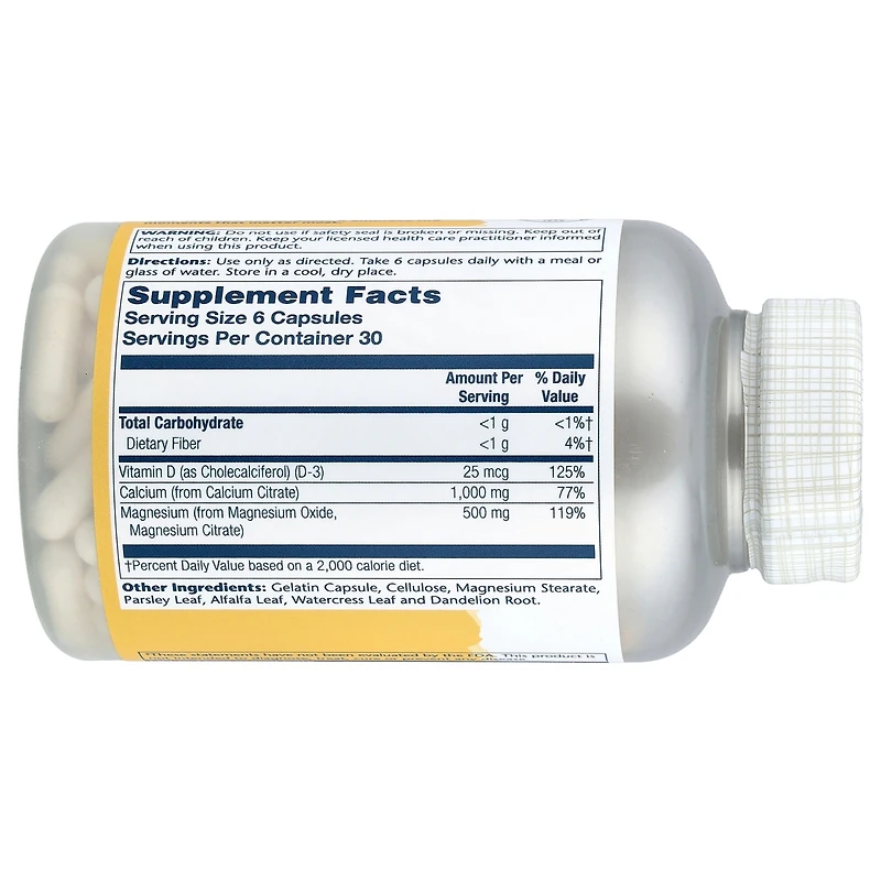 Solaray Cal-Mag Citrate with Vitamin D 2:1 Ratio - 180 Capsules