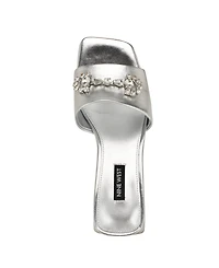 Nine West Women's Bamsy Square Toe Slip-on Dress Sandals