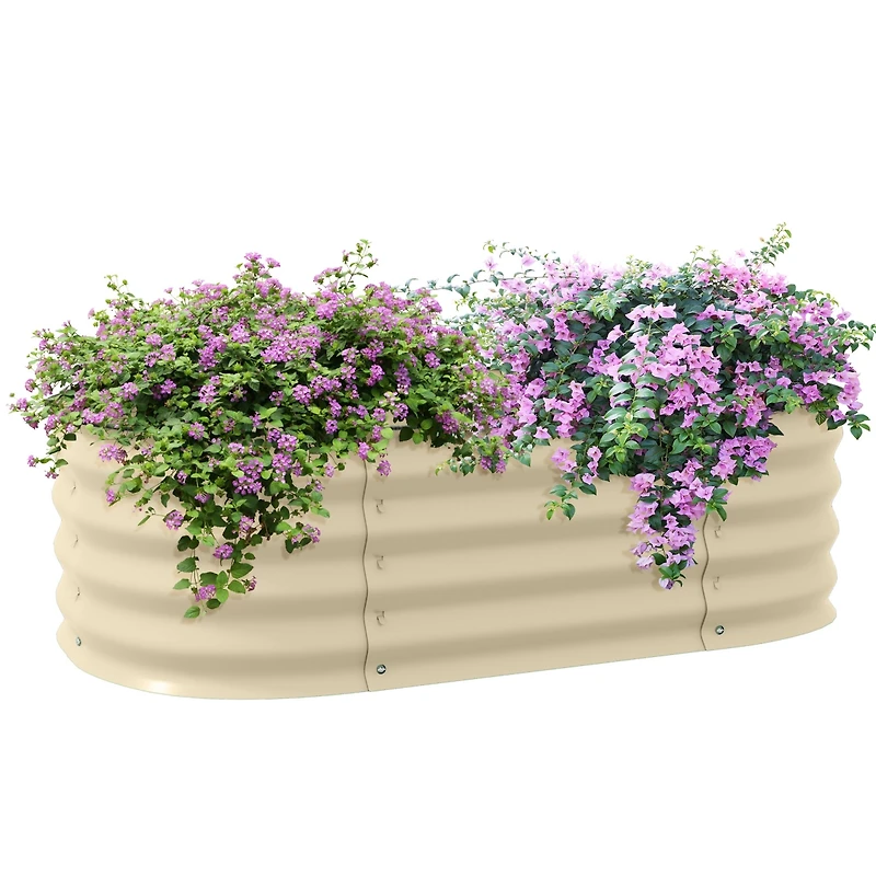 Outsunny Galvanized Raised Garden Bed Planter Box, 4.9' x 2' 1',