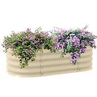 Outsunny Galvanized Raised Garden Bed Planter Box, 4.9' x 2' 1',