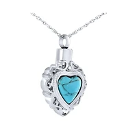 Stainless Steel Heart Cremation Pendant Necklace
