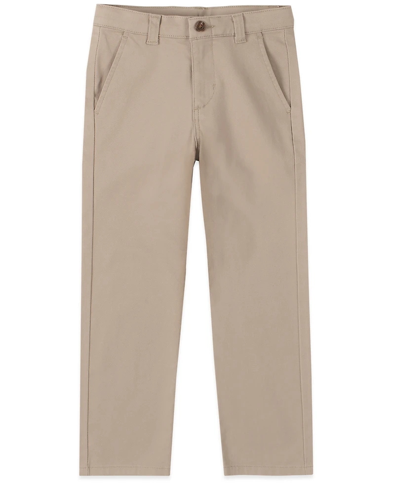 Nautica Little Boys Uniform Stretch Twill Pant with Reinforced Knees