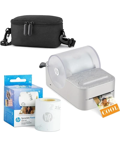 Hp Sprocket Panorama Portable Label Printer & Photo Starter Bundle