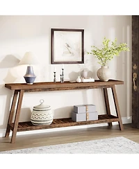 Tribesigns Farmhouse Console Entryway Table: 70.9 Inches Extra Long Console Table for Entryway, 2-Tier Narrow Wood Foyer Sofa Couch Table
