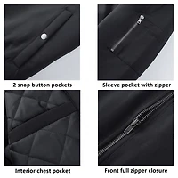 Alpine Swiss Men's Damon Bomber Jacket | Warm Quilted Flight with Pockets – Stylish Windbreaker for Casual & Layering Versatile Outerw