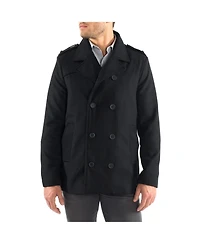 Alpine Swiss Jake Mens Pea Coat Wool Blend Double Breasted Dress Jacket Peacoat