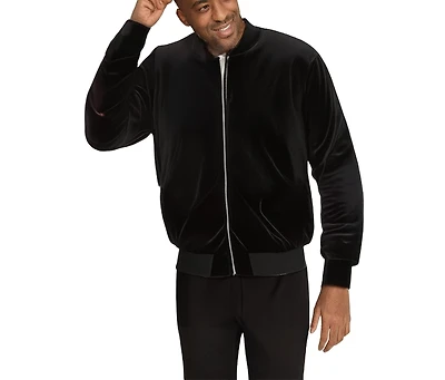 KingSize Big & Tall Velour Full Zip Bomber Jacket