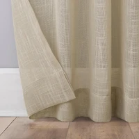 Ceri Linen Texture Jute Tabs Semi-Sheer Tab Top Curtain Panel
