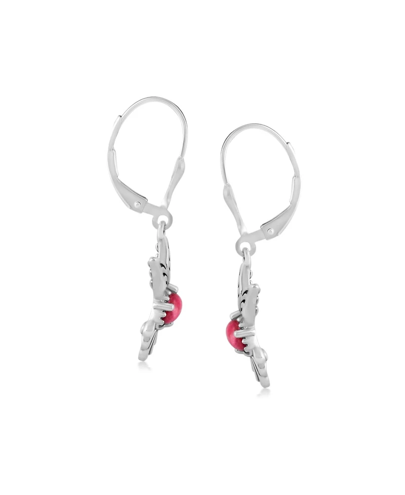 American West Jewelry Sterling Silver Women's Drop & Dangle Earrings Genuine Gemstone Hummingbird Design
