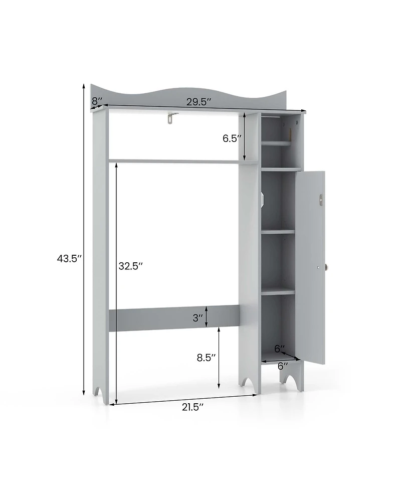 Costway Over the Toilet Storage Cabinet with Toilet Paper Holder Adjustable Shelves