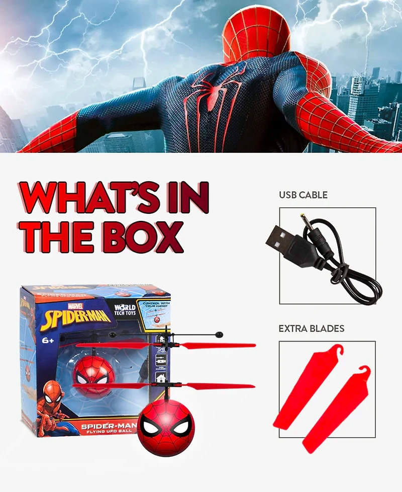 World Tech Toys Marvel Spider-Man Ir Ufo Ball Helicopter