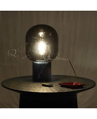 Bruce 16" Cement Led Table Lamp with Speckle Glass Shade