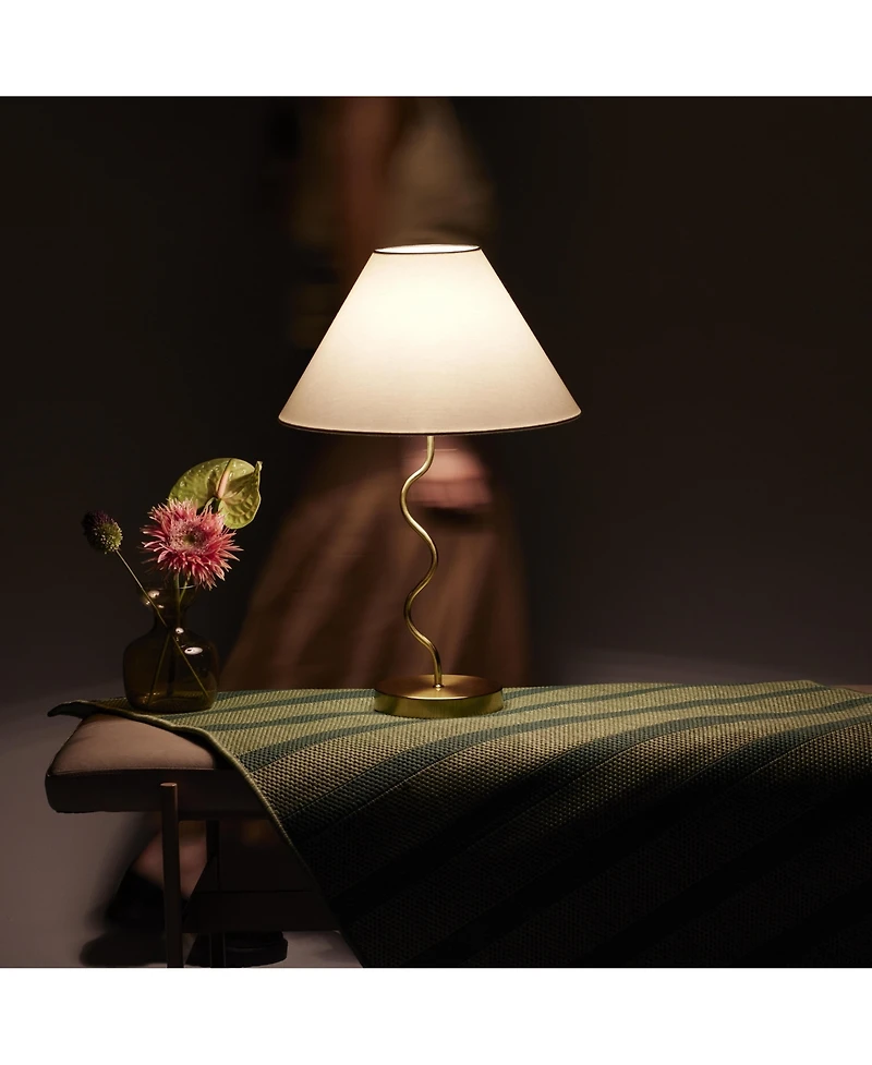 Brightech Squiggle 22" Led Contemporary Modern Table Lamp with Empire Shade