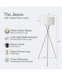 Jaxon 60" Led Contemporary Tripod Floor Lamp with Pleated Shade