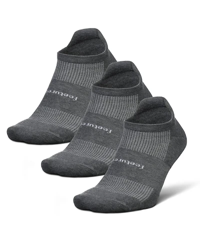 Feetures Men's High-Performance Cushion No Show Tab Solid- For Men & Women, Athletic Ankle Socks, Moisture Wicking - 3Pack