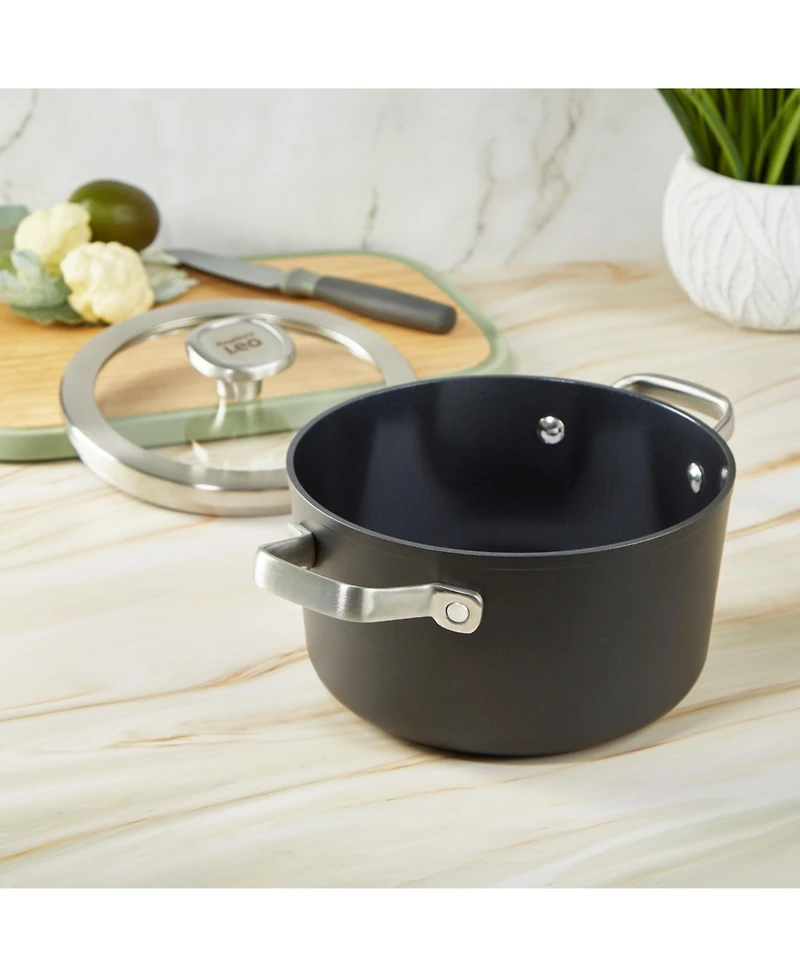 BergHOFF Graphite Non-stick Ceramic Stockpot 8", 3.3qt. With Glass Lid, Sustainable Recycled Material