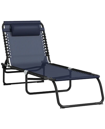 Outsunny 2 Chaise Lounge Pool Chairs, Folding, Reclining