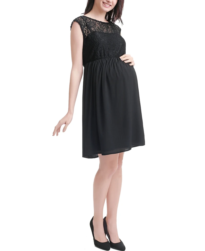 kimi + kai Maternity Lace Skater Dress