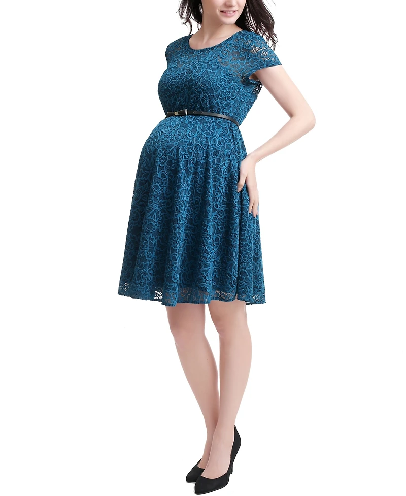 kimi + kai Maternity Olivia Lace Skater Dress