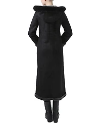 Bgsd Women's Gianna Hooded Faux Shearling Long Coat