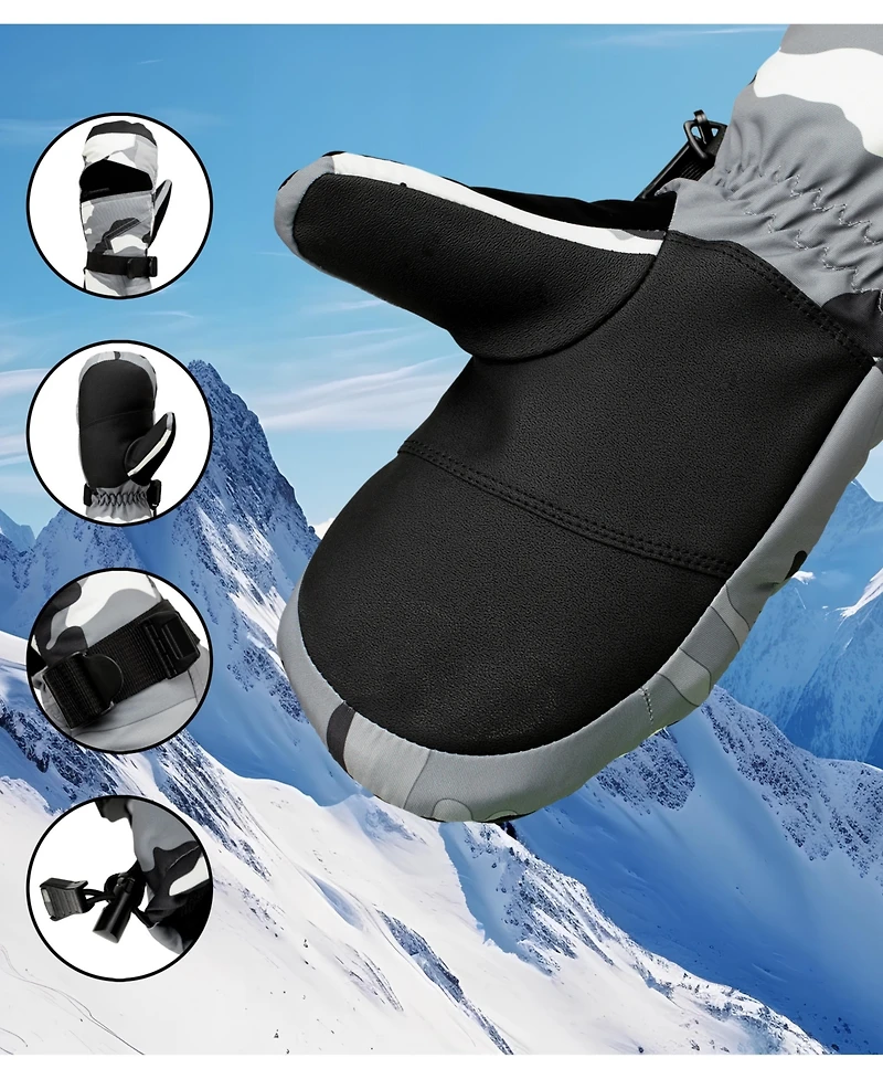 Alpine Swiss Men's Waterproof Ski Mittens 3M Thinsulate Winter Snow Sport Gloves