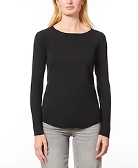 Melissa Paige Women's Petite Boat Neck Long-Sleeve Sweater