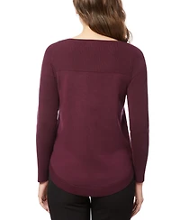 Melissa Paige Women's Petite Boat Neck Long-Sleeve Sweater
