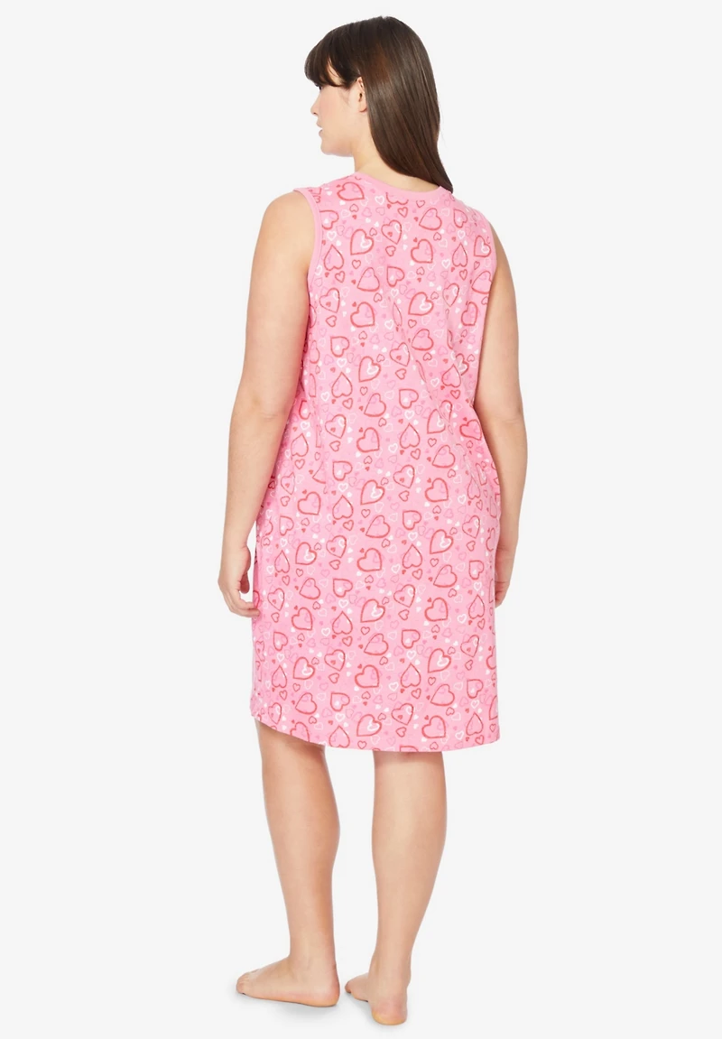 Dreams & Co. Women's Short Sleeveless Sleepshirt