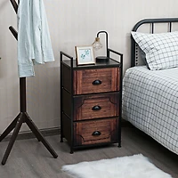 Sugift Industrial 3-Layers Fabric Dresser with Fabric Drawers and Steel Frame