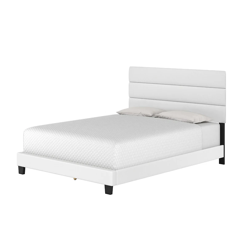 Boyd Sleep Piedmont Leatherette Upholstered Platform Bed Frame with Adjustable Headboard