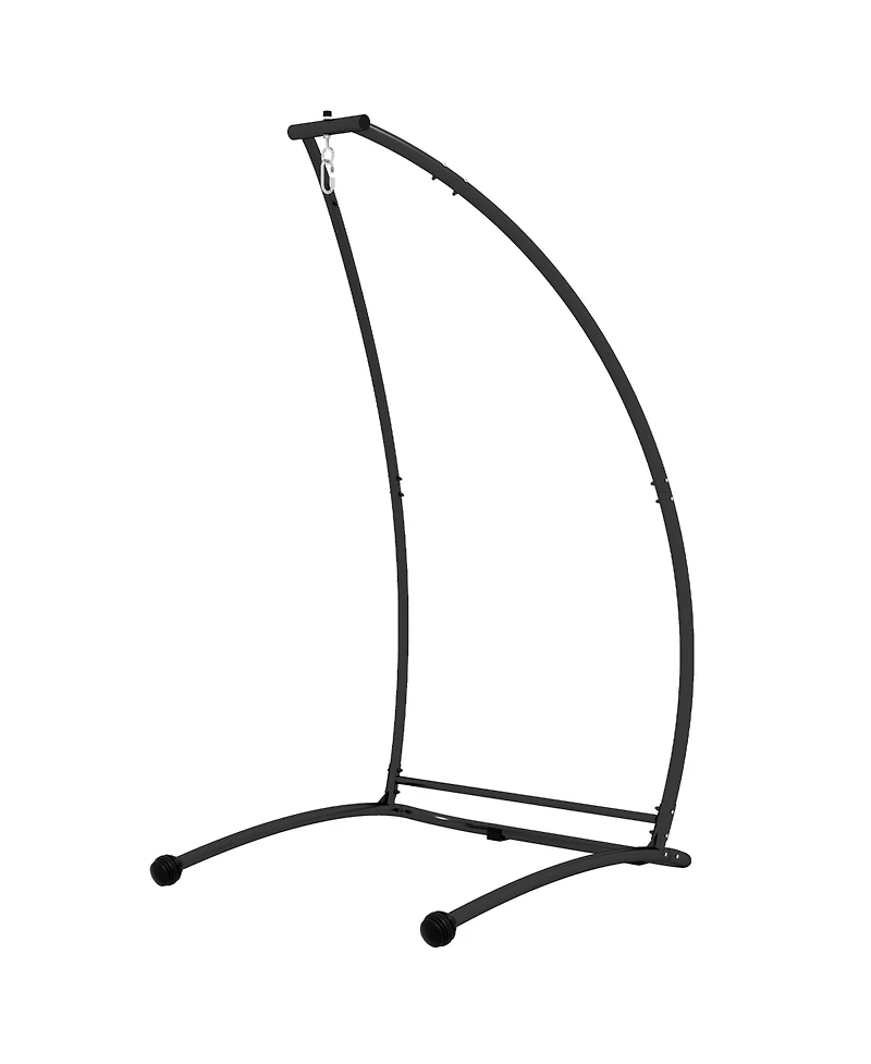 Outsunny Hammock Chair Stand. Metal Frame C Shape Hammock Stand, Black