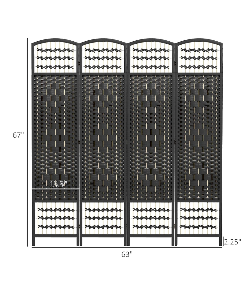 Homcom Panel Room Divider, Folding Screen, 5.6