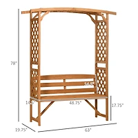 Outsunny Patio Garden Bench for 2 Person for Vines/Climbing Plant, Brown