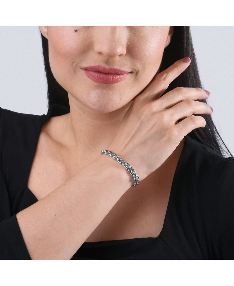American West Sterling Silver Concha Slim Cuff Bracelet Small - Large