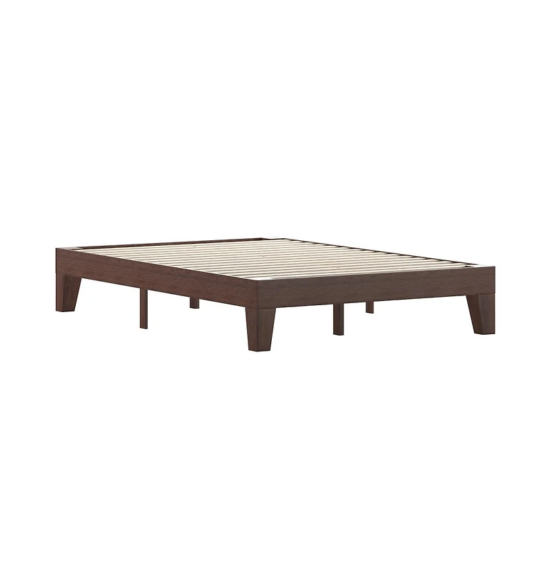 Merrick Lane Eduardo Platform Bed Frame, Solid Wood Platform Bed Frame With Slatted Support