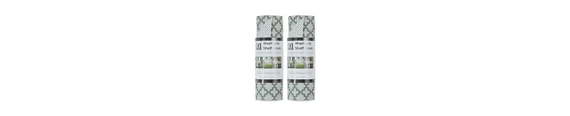 Design Imports Fridge Shelf Liner Collection Non-Adhesive, Cut to fit, Machine Washable, 12x120", Gray Lattice, 2 Piece