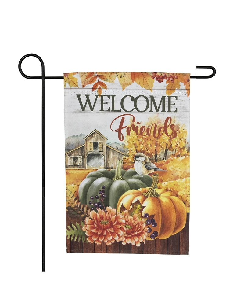 Northlight Welcome Friends Fall Harvest Outdoor Garden Flag - 18" x 12.5"