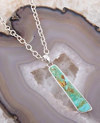 Barse Horned Genuine Turquoise Abstract Pendant Necklace
