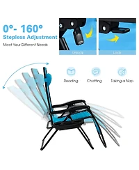 Inolait Sugift 2 Pieces Folding Lounge Chair with Zero Gravity