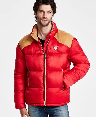 Guess Men's Larry Fabric Block Puffer Jacket